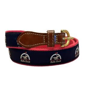 BULLE ROCK Golf Belt Men’s Size 34 Leather Backed Ribbon Style Casual Belt MD